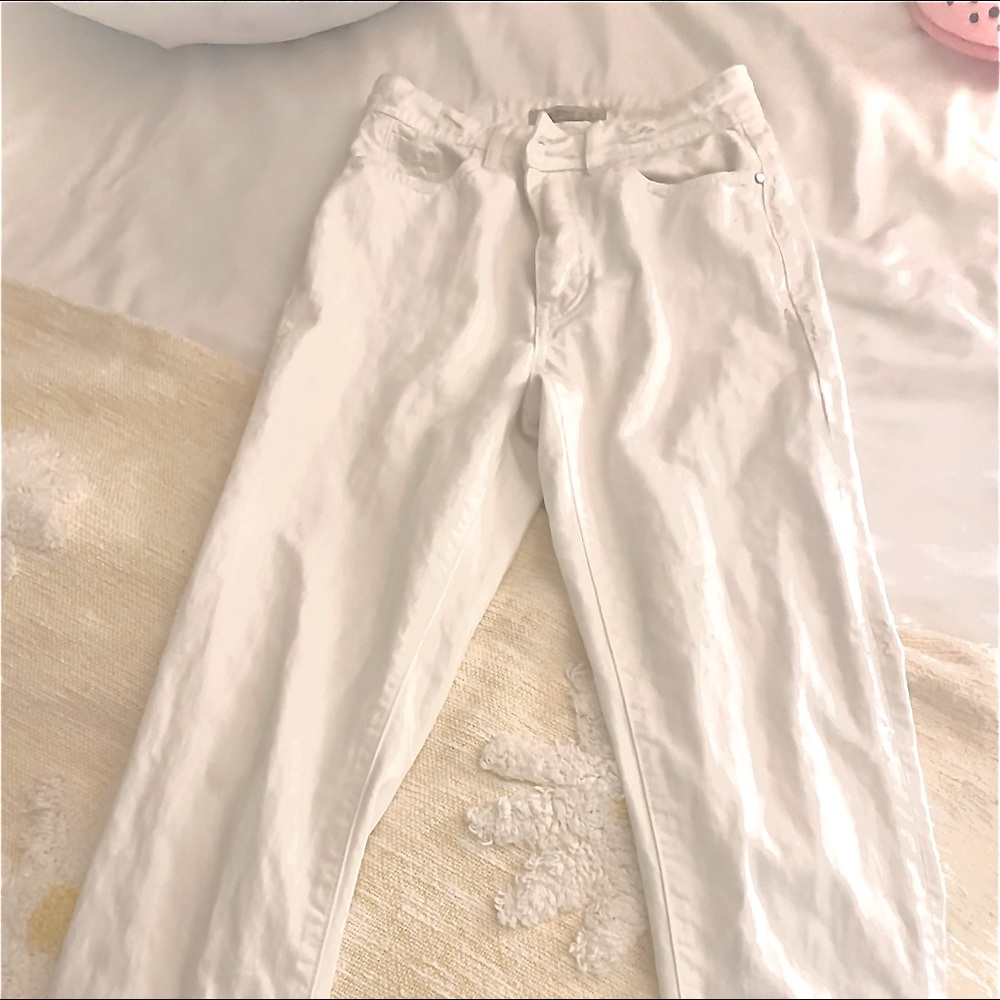 Zara White Denim Straight leg Jeans